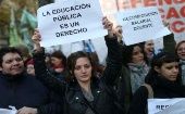 El gremio docente de Buenos Aires se ha movilizado en reiteradas oportunidades para exigir un aumento salarial al Gobierno de Mauricio Macri.