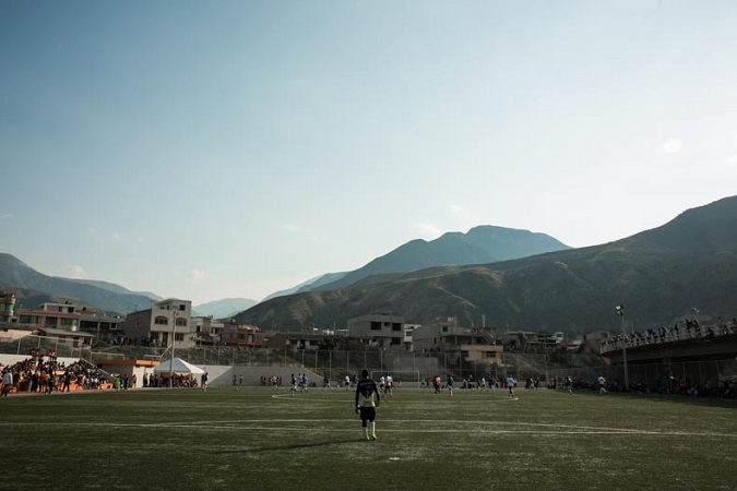 Soccer players practice in the morning in El Valle del Chota