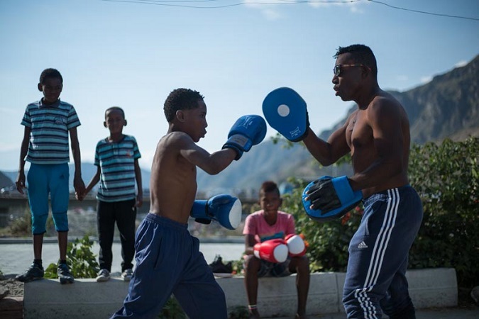 Boxing training in el Valle del Chota. 
