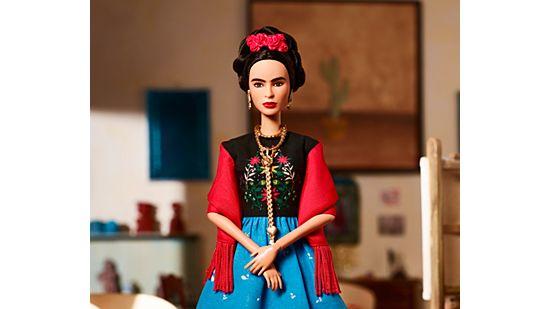 An image of Mattel's Frida Kahlo Doll from its 