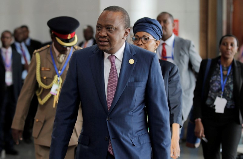 Kenya's President Uhuru Kenyatta arrives for the 30th Ordinary Session of the Assembly of the Heads of State and the Government of the African Union in Addis Ababa, Ethiopia January 29, 2018.