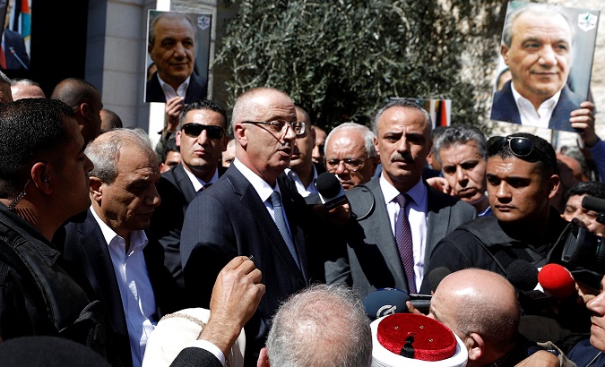 Palestinian Prime Minister Rami Hamdallah speaks after he survived an assassination attempt in Gaza, in the Ramallah, in the occupied West Bank March 13, 2018.