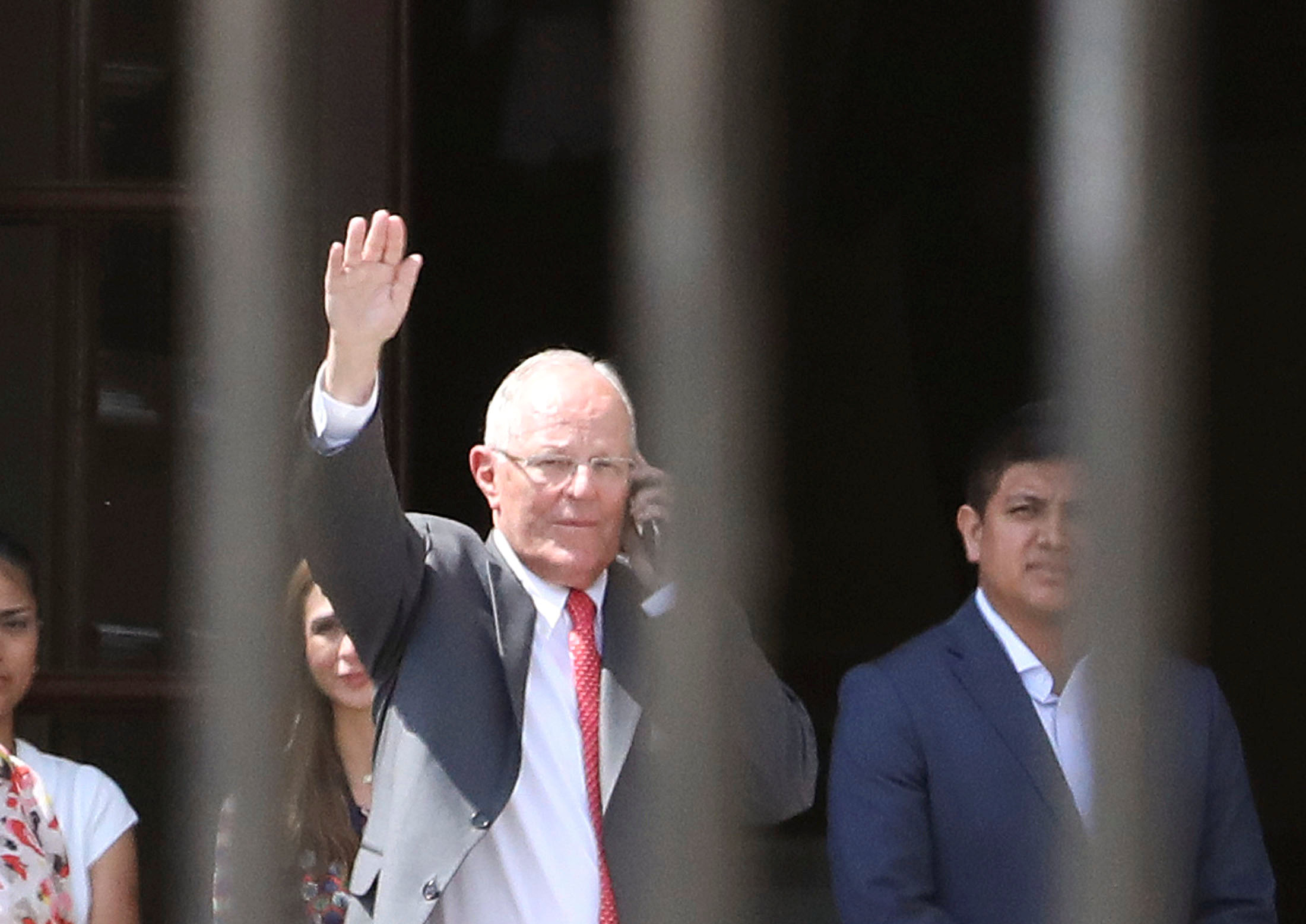 Peru's President Pedro Pablo Kuczynski leaves Government Palace after presenting his resignation to Congress in Lima, Peru March 21, 2018.