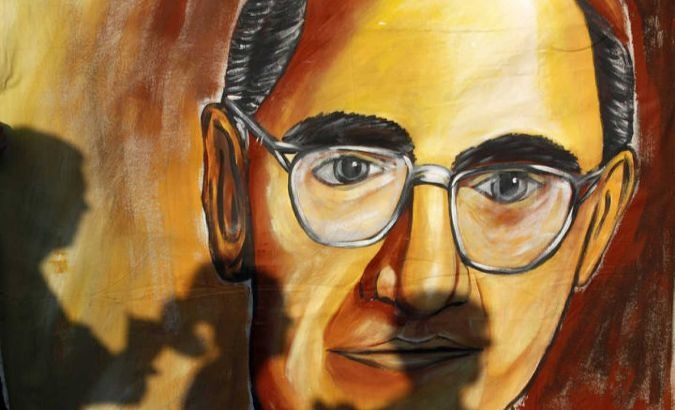 A mural of Archbishop Oscar Romero in San Salvador, El Salvador.