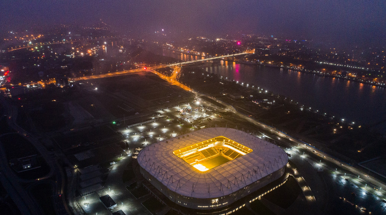 El estadio Rostov Arena está situado en la orilla izquierda del río Don.