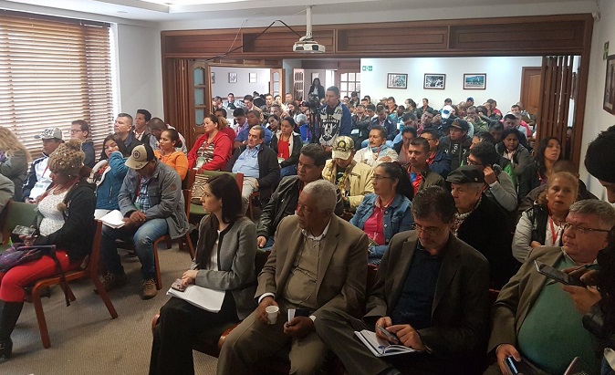 The first national meeting of the Territorial Spaces of Training and Reincorporation (ETCR) in Bogota.