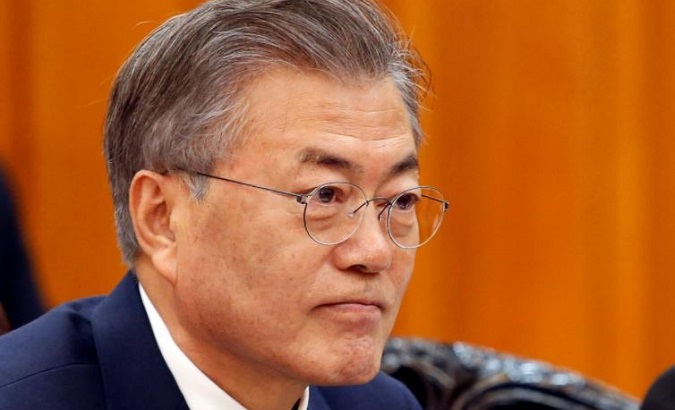 South Korean President Moon Jae-in says he sees the possibility of a peace agreement if North Korea denuclearizes.