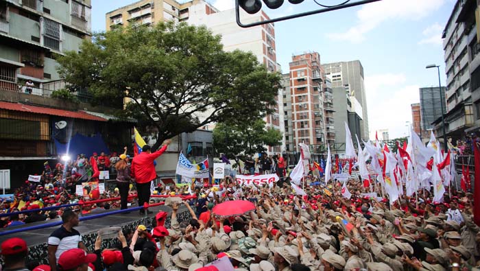 El 14 de abril pasado en Caracas se realizó una movilización popular contra la agresión extranjera.