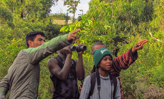 Colombia has the second largest Afro-descendant population in Latin America.  Pictured here are Afro-Colombian children from the communities of La Alsacia. They are monitoring birds. La Alsacia is located in the southwest of the country, in the western cordillera in the department of Cauca.   The Afro-Colombian communities of La Alsacia depend on the biodiversity for their subsistence and for protecting their identity. They see themselves as the natural custodians of the biodiversity in their territories.