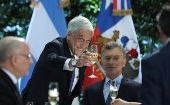 Piñera (i) y Macri (d) se reunieron en la Casa Rosada, sede del gobierno argentino.