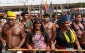 Los indígenas han realizado marchas en solicitud de la demarcación y protección de sus territorios en la República brasileña.  