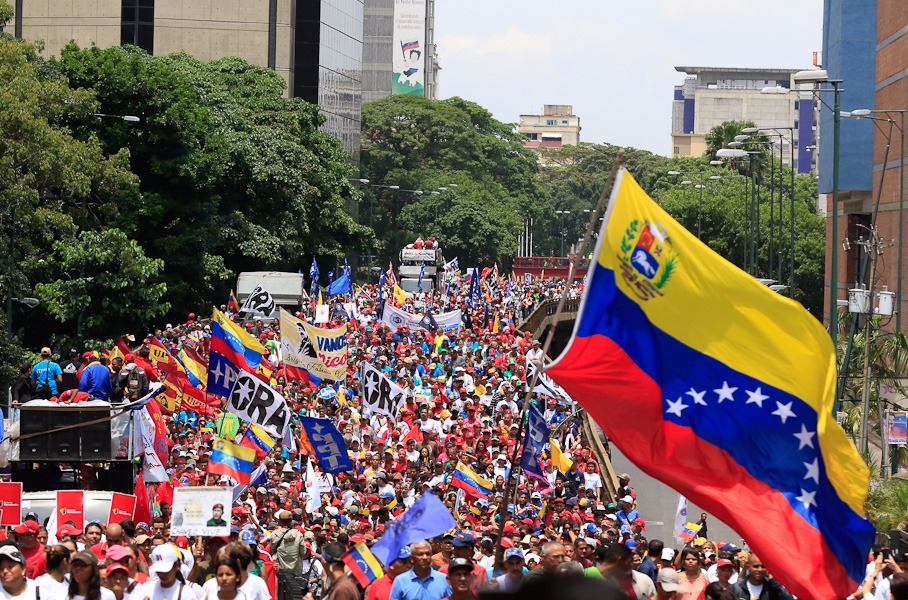 La clase obrera venezolana se movilizó junto a movimientos sociales y estudiantes.