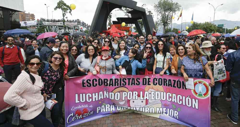 La marcha docente finalizará en las afueras del Ministerio de Educación, en Bogotá.