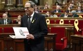 Quim Torra afirmó que seguirá llevando adelante el proceso independentista catalán