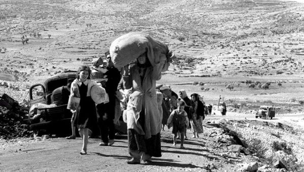 Palestinians in 1948, five months after the creation of Israel, leaving a village in the Galilee.