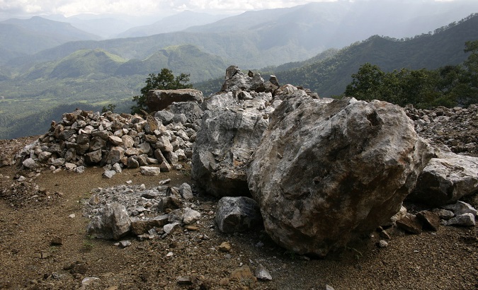 Part of an open cut barite mine, operated by the Canadian BlackFire, in Chicomusuelo, Chiapas. August, 2008.