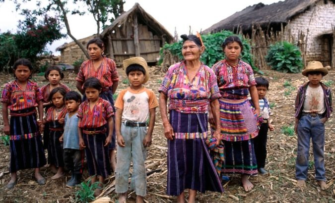 A Cakchiquel family in the hamlet of Patzutzun, Guatemala.