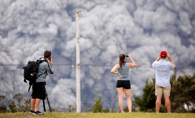 Plumes of ash shot about 30,000 feet into the sky Thursday, reports said.