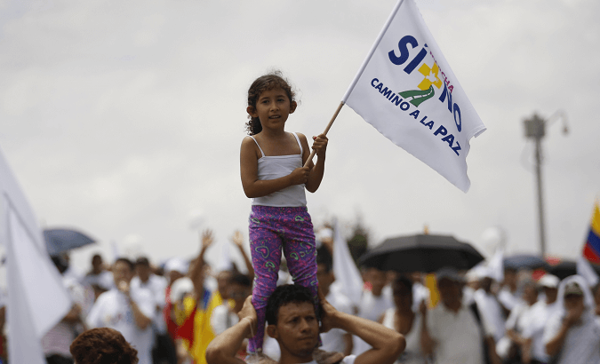 Colombians took to the streets to demand peace with FARC in 2016.