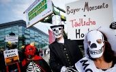 Protesters outside of Bayer
