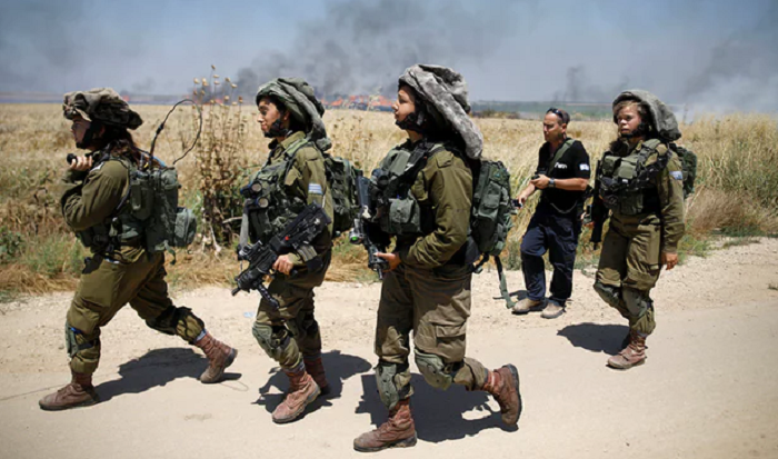Israeli soldiers patrol the border with Gaza where there were violent clashes earlier this month.
