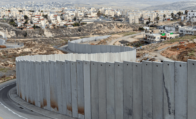 An Israeli settlement behind Israel's illegal 