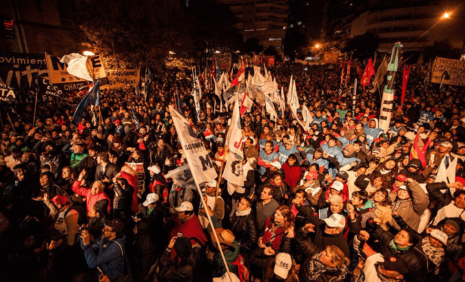 The Federal March in Rosario, before heading to Buenos Aires.