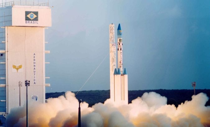 A rocket is launched from Brazil's Alcantara Launch Center.