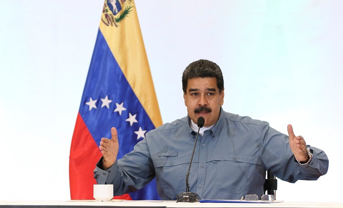 Venezuelan President Nicolas Maduro at a national meeting of the United Socialist Party of Venezuela (PSUV).