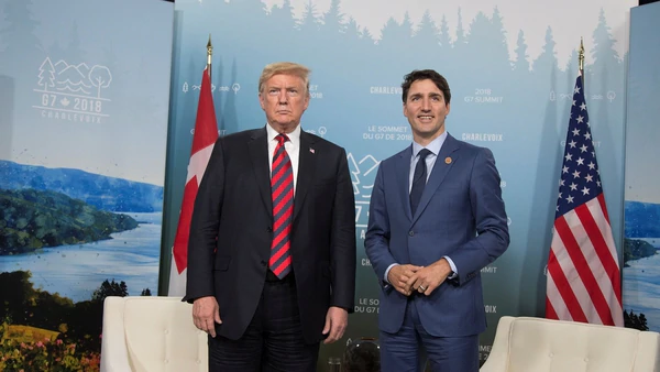 Donald Trump y Justin Trudeau durante la cumbre del G-7, celebrada en Canadá entre el 8 y el 9 de junio.