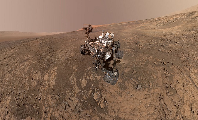 NASA's Curiosity Mars Rover snaps a self-portrait at a site called Vera Rubin Ridge on the Martian surface in February 2018.