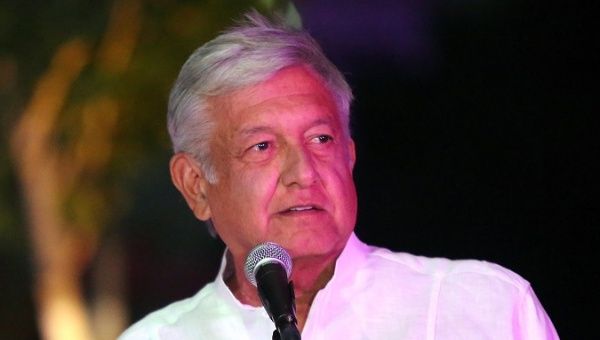 Leftist front-runner Andres Manuel Lopez Obrador of the National Regeneration Movement delivers a message after arriving at the third and final debate in Merida, Mexico June 12, 2018.