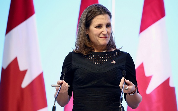 Canadian Minister of Foreign Affairs Chrystia Freeland tried to convince U.S. President Donald Trump to return to his lost path of globalization.