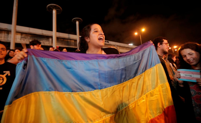 People celebrate after the Inter-American Court of Human Rights called on Costa Rica to recognize equal marriage.