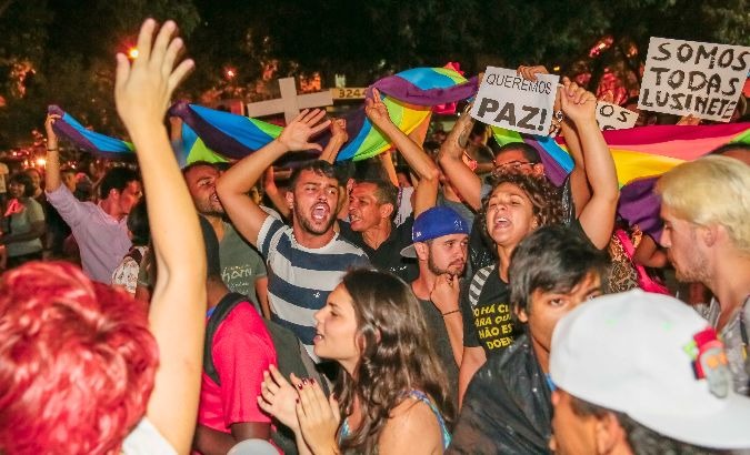 Protest against LGBT-phobia in Brazil.