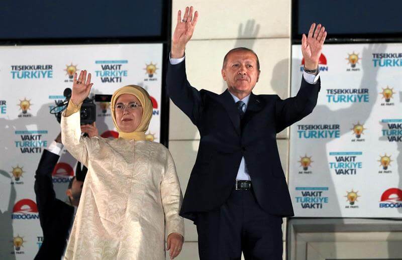 Erdogan fue reelegido con el 52,55 por ciento de los votos.