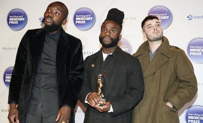 Scottish band Young Fathers after winning the 2014 Mercury Prize in London.