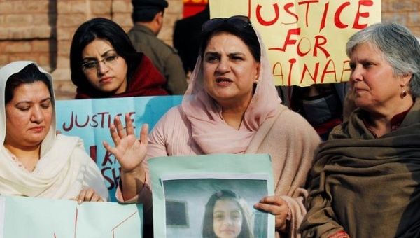 Protesters in Pakistan demonstrate against the murder of seven-year-old Zainab Ansari, raped and killed in January, 2018.