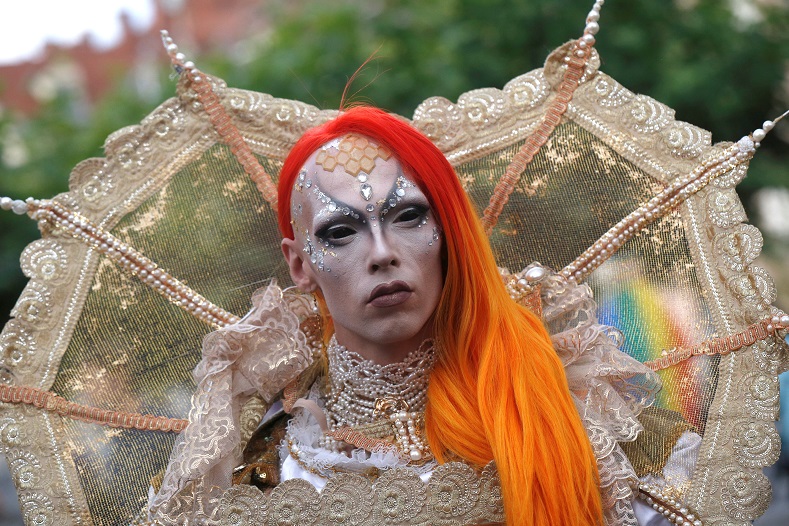 Hundreds of miles away, in Ljubljana, Slovenia, revellers participate in the city’s own Gay Pride Parade.