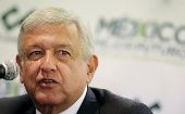 El presidente electo Andrés Manuel López Obrador, habla luego de una reunión con el Consejo Coordinador Empresarial en la Ciudad de México.