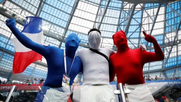 France fans inside the stadium during the match.