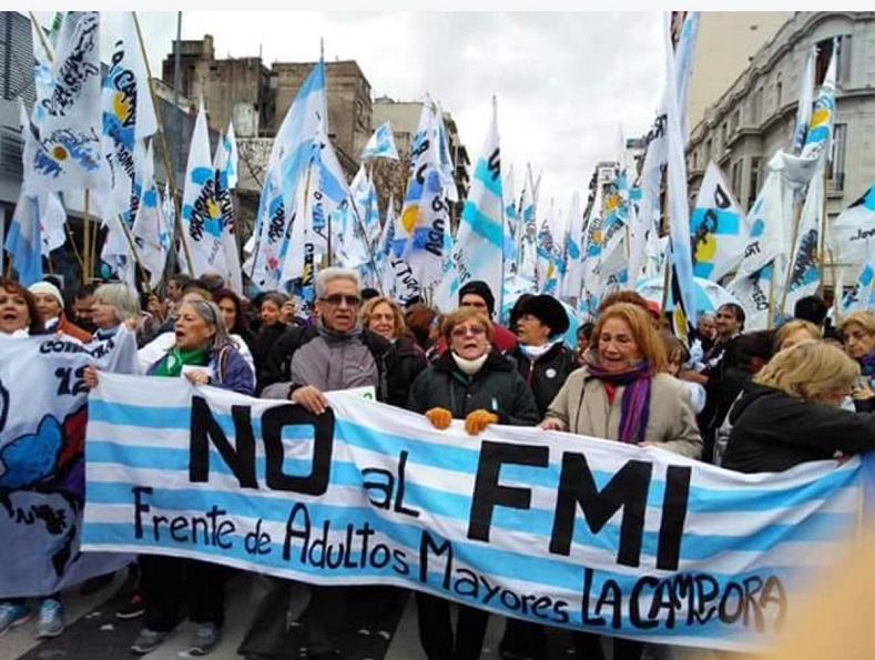The Front for the Elderly of the Campora rejects the deal with the IMF. 