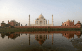 The historic Taj Mahal is pictured from across the Yamuna river in Agra, India, May 20, 2018. 