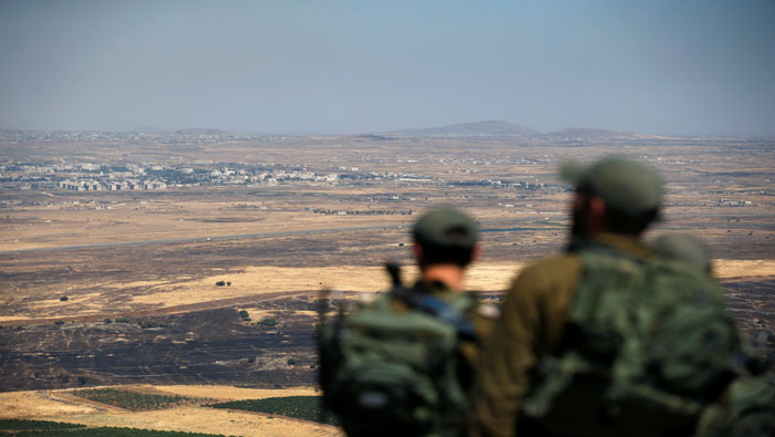 Soldados israelíes en la frontera entre Siria e Israel.