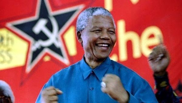 Nelson Mandela attends the congress of the South African Communist Party, which he said was a unique ally to the African National Congress, in 1995.