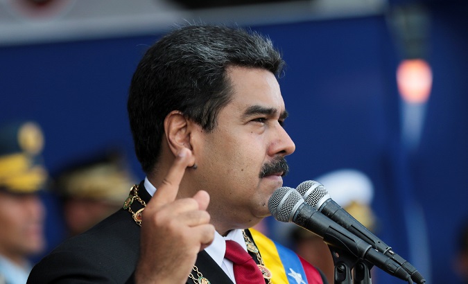Venezuela's President Nicolas Maduro speaks during a ceremony to mark the birthday of the South American independence leader Simon Bolivar.