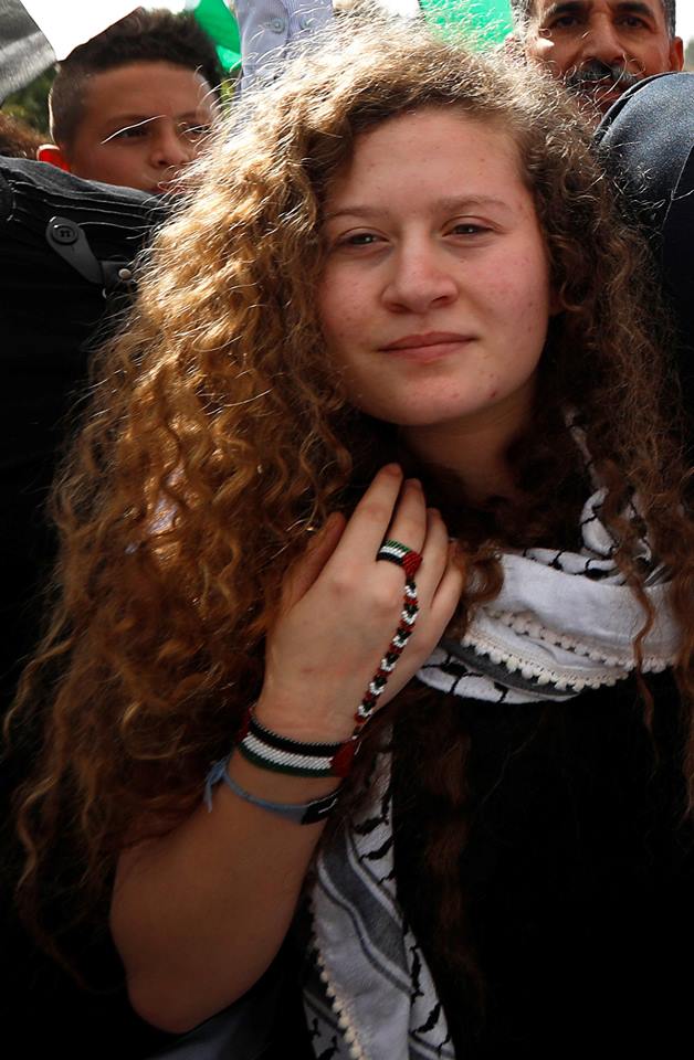 Palestinian teenager Ahed Tamimi is welcomed by relatives and supporters after she was released from an Israeli prison, at Nabi Saleh village in the occupied West Bank July 29, 2018. 
