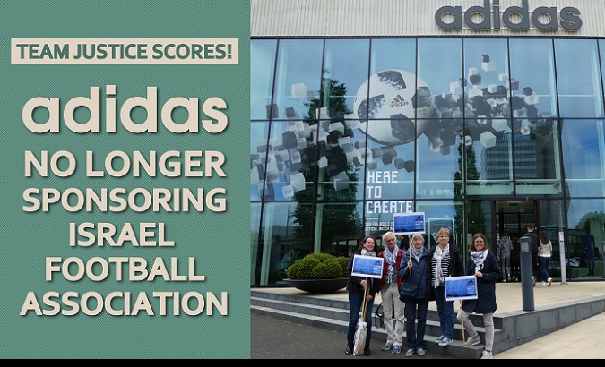BDS supporters celebrate Adidas decision to no longer sponsor IFA.