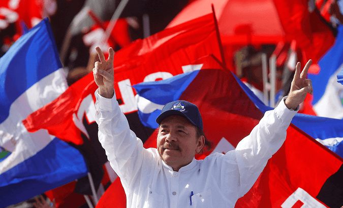 Nicaraguan President Daniel Ortega during a political rally.