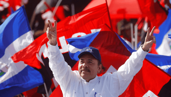 Nicaraguan President Daniel Ortega during a political rally. 